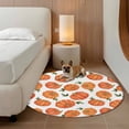 thumbnail image 2 of Thanksgiving Round Area Rug 7Ft Washable Circle Rugs for Dorm Laundry Room, Fall Orange Pumpkin Green Maple Leaves Non-Slip Carpet Floor Mats Indoor Outdoor Carpet Runner Aesthetic Home Decor, 2 of 8