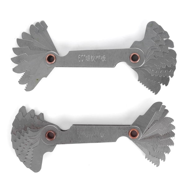 Calibre de paso de rosca, 2 piezas Calibre de rosca métrico Calibre de rosca Herramienta de medición de paso de tornillo Creado magistralmente