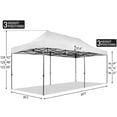 thumbnail image 4 of Ainfox 10x20 Heavy Duty Pop up Canopy Tent,Outdoor Shade Instant Folding Event Gazebo with Wheeled Bag,White, 4 of 9