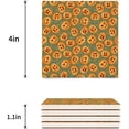 thumbnail image 3 of RYLABLUE Halloween Theme Pumpkin Pattern Set of 6 Coaster for Drinks, Absorbent Ceramic Stone Coasters Cup Mat with Cork Base for Home Kitchen Room Coffee Table Bar Decor, 3 of 4