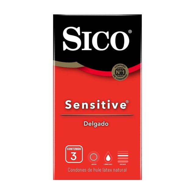 Condones Sico Sensitive delgado 3 pzas