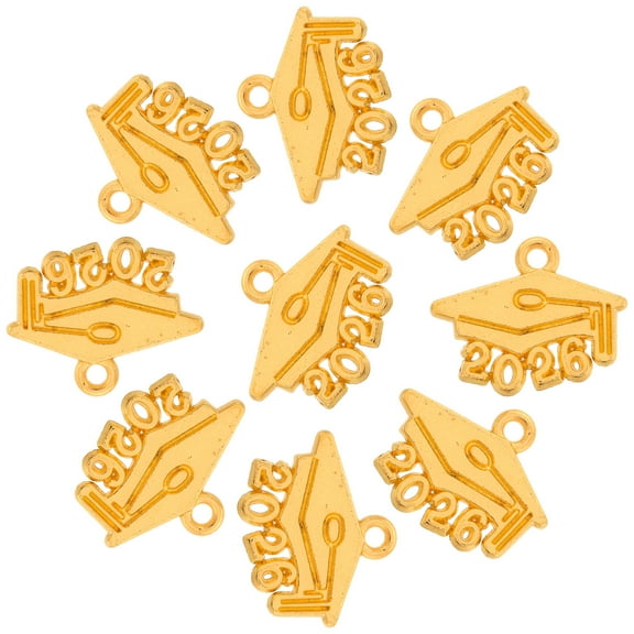 MLINS 100pcs 2026 Graduation Cap Tassel Charms Alloy Graduation Cap Pendant Graduation Memorial Tassel Charms Graduation Accessories DIY Crafts Graduation Party Favors