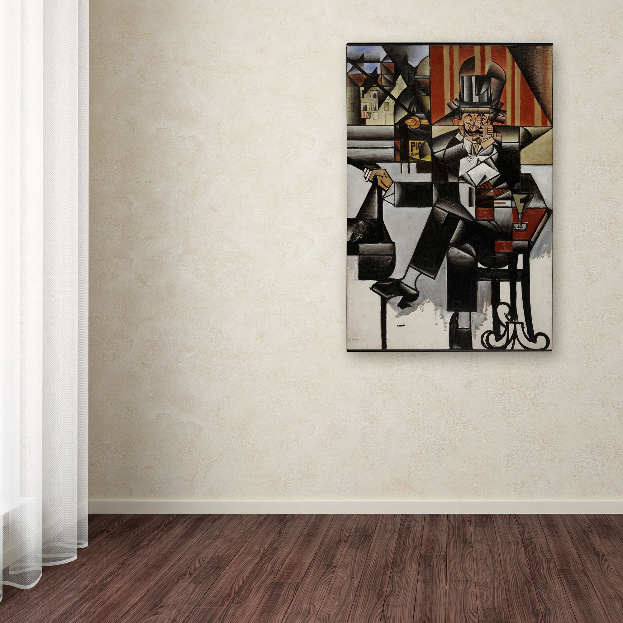 Trademark Fine Art 'Un Homme Au Cafe Juan Gris' Canvas Art by Vintage Apple Collection