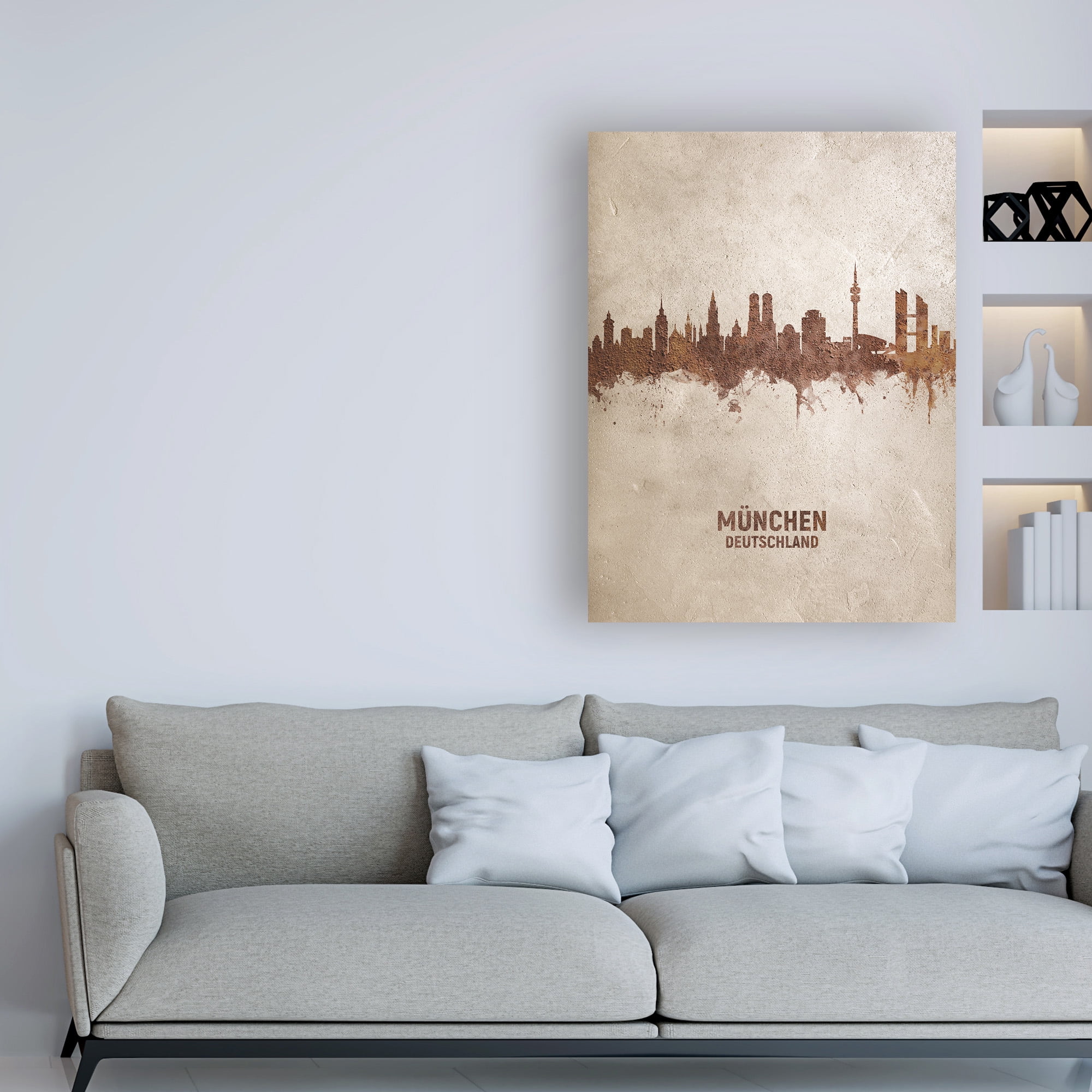 Trademark Fine Art 'Munich Germany Rust Skyline' Canvas Art by Michael Tompsett