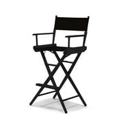 Telescope Casual World Famous Bar Height Director Chair With Black Finish and Black Fabric