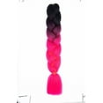 thumbnail image 1 of Nvzi Extensiones de cabello para trenzar para mujer, 6 paquetes de 100 g/paquete, 24 pulgadas, cabello sintético resistente al calor para trenzas de ganchillo, negro a rosa., 1 of 2