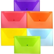 JAM Plastic Envelopes with Snap Closure, Legal Booklet, 9 3/4 x 14 1/2, Assorted Colors, 6/Pack