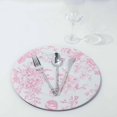 thumbnail image 6 of Efavormart 6 Pack White Pink Floral Acrylic Charger Plates in French Toile Pattern, Round Dinner Charger Event Tabletop Decor - 13", 6 of 11