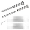 thumbnail image 1 of CKE 50 Pack 4"x4" Invisible Cable Railing Kits, T316 Stainless Steel 1/8" Invisible Receiver and Swage Stud End for Deck Cable Railing Hardware Threaded End Fitting, 1 of 7