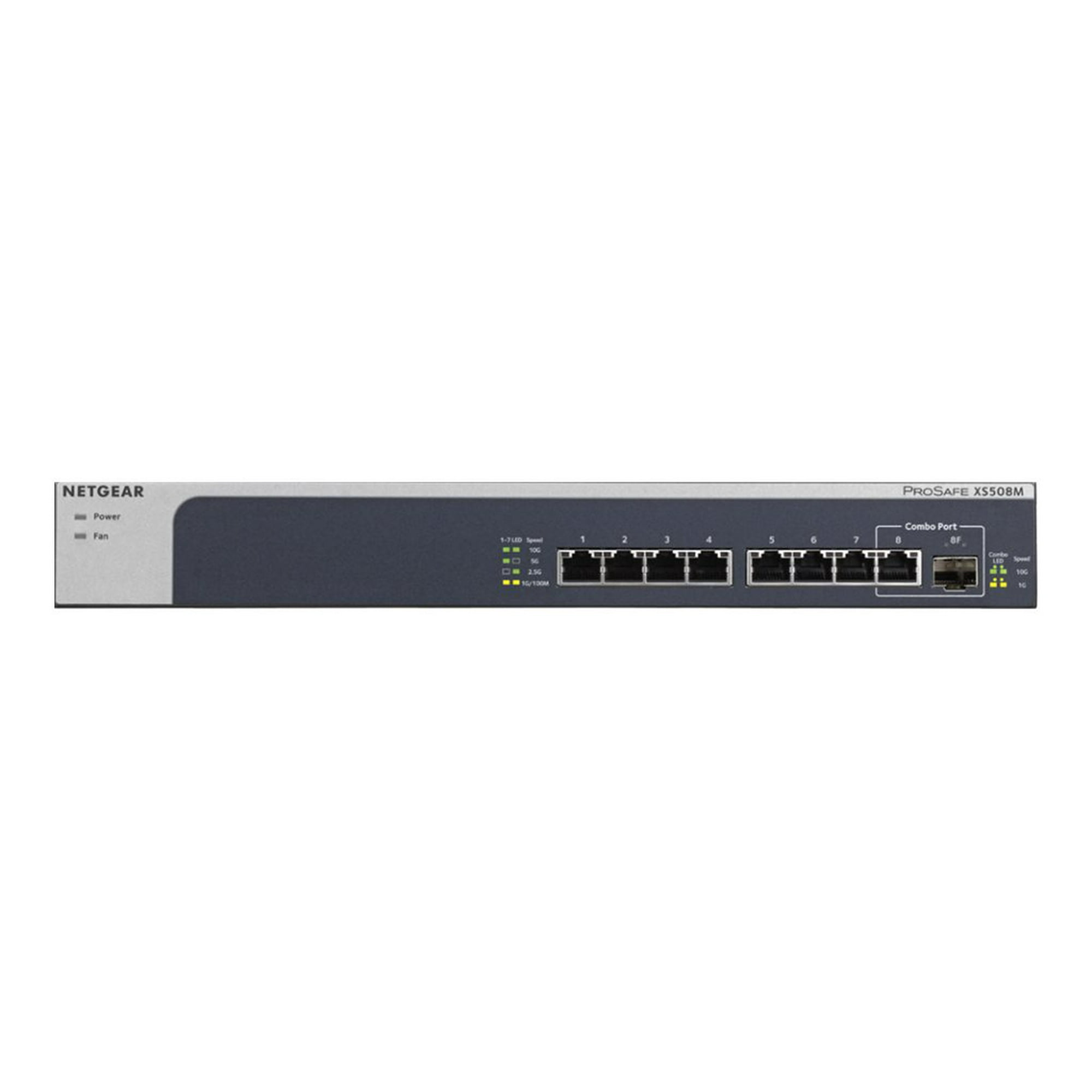 NETGEAR XS508M - Switch - unmanaged - 7 x 10 Gigabit Ethernet + 1