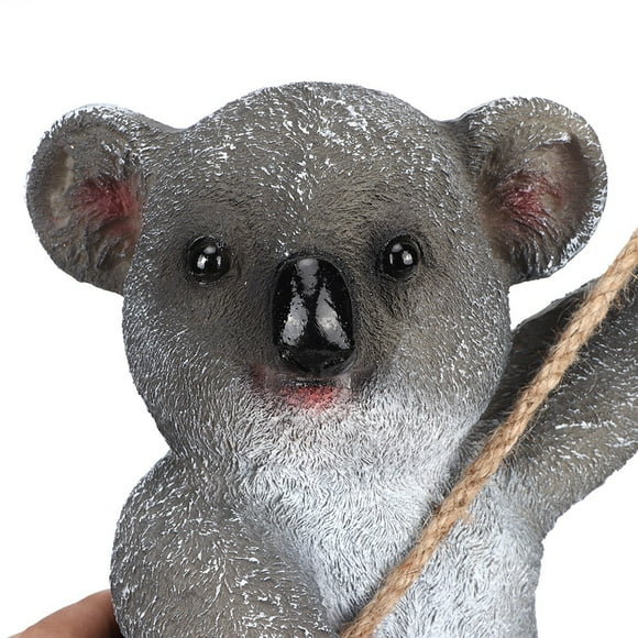 Spptty Resin Koala Decor,Swinging Koala Decor,Lovely Simulation Swinging Koala Hanging Statue Outdoor Figurines for Patio Yard Garden Decoration