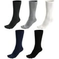 thumbnail image 2 of AMITOFO Mens Toe Socks Cotton Athletic Running Calf Five Finger Crew Socks,5 Pairs Size 11-13, 2 of 7