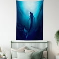 thumbnail image 4 of Mermaid Decor Wall Hanging Tapestry, Mermaid In deep Water Swimming Up To The Surface Sunlight Rays, Bedroom Living Room Dorm Accessories, 60 X 80 Inches, by Ambesonne, 4 of 5