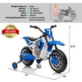 thumbnail image 3 of JOYLDIAS 12V Kids Ride on Motorcycle High/Low Speeds with Training Wheels, Spring Suspension (Blue), 3 of 21