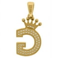 thumbnail image 2 of 10k Yellow Gold Mens Women Cubic Zirconia Crowned Letter Name Personalized Monogram Initial Capital G Charm Pendant Neck, 2 of 2