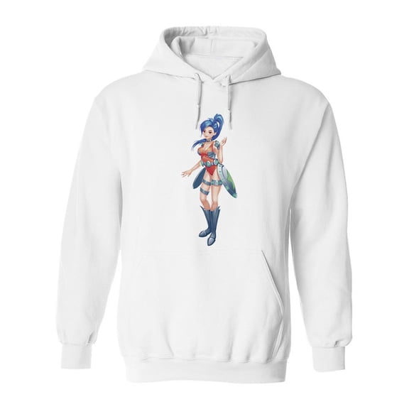 Technology Girl Cartoon  Hoodie Men -Image by Shutterstock, Male XX-Large
