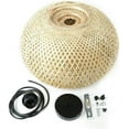 thumbnail image 4 of Miumaeov Bamboo Wicker Rustic Vintage Rattan Shade Hanging Pendant Light, 4 of 9
