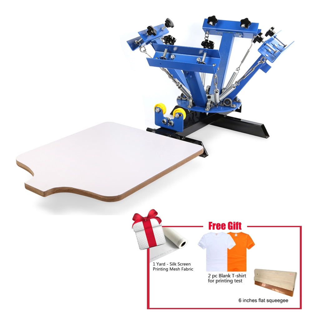 Four 4 Color 2 Station Screen Printing Press Four Machine T-shirt Springer for sale online 