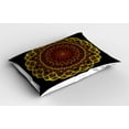 thumbnail image 2 of Ambesonne Mandala Pillow Sham 2 Pack, Geometrical Symmetric Heart, 36"x20", Yellow Burnt Orange, 2 of 3