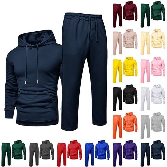 Stamzod 2 Piece Jogging Suits for Men Fall Fashion Athletic Track Suits Mens Casual Hoodie and Sweatpants Clothing Sets S