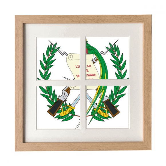 Guatemala National Emblem Country Frame Wall Tabletop Display 4 Openings Picture