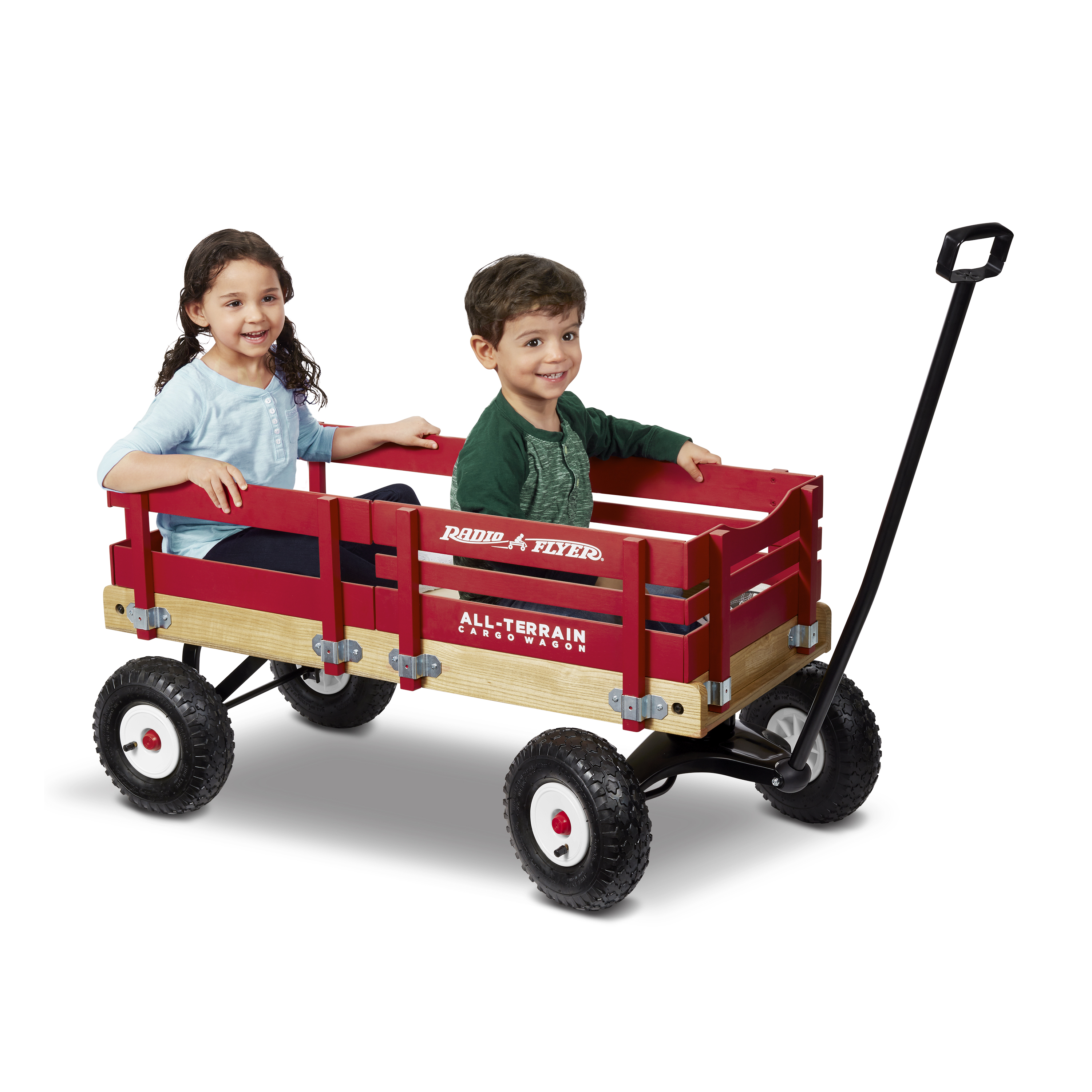 Radio Flyer, All-Terrain Wood Cargo Wagon, Air Tires, Red - image 2 of 8