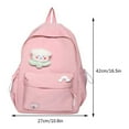 thumbnail image 2 of MesaSe Sac à Dos Mode Simple Sac d'École Sac à Livres Multi-Poches Mignon pour Fille (Blanc), 2 of 9