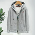 thumbnail image 3 of Men's Thickened and Fleece-Lined Hooded Jacket Zipper Hoodie with Pocket, 3 of 7