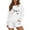 White, variant on YUEHUA Women's 2 Piece Outfits Summer Sweatsuit Long Sleeve Bow Print Drawstring Hoodies and Lounge Sets With Pocket