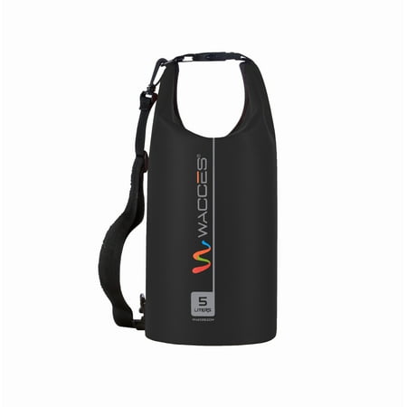 Heavy Durable - Wacces Heavy Duty Durable Waterproof Dry Bag for Kayaking, Rafting, Boating, Swimming, Hiking 5L - Black