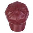 thumbnail image 4 of Minzimin Women's PU Leather Plain 8 Panel Octagonal Hat British Style Artist Painter Newsboy Cap, 4 of 9