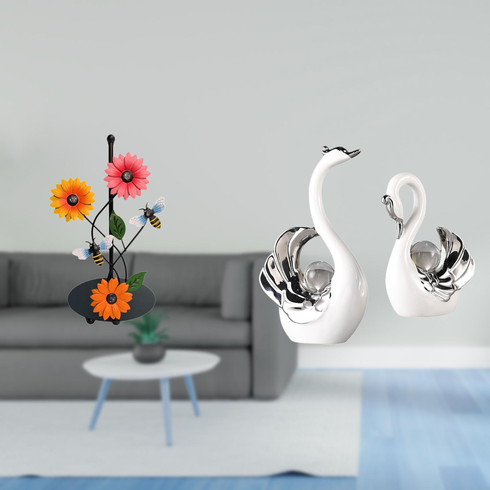 Fiocias Toilet Paper Holder Paper Towel Holder Countertop Swan Statue Modern Ceramic Animals Sculpture Decoration Artistic Iron Ceramic Material Sui