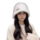 thumbnail image 5 of Gorro de pescador de piel de conejo para mujer, estilo coreano, otoño e invierno, retro, de metal, estándar, cálido, con cara que muestra un pequeño gorro de felpa, 5 of 5