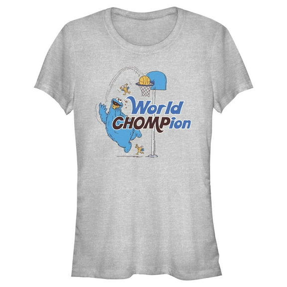 Junior's Sesame Street Cookie Monster World Chompion  Graphic T-Shirt