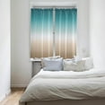 thumbnail image 4 of Kitchen Curtains 63 Inch Length, Teal Beige Ombre Cream Farmhouse Curtains Drapes, Modern Turquoise Abstract Art Aesthetics Rod Pocket Window Curtains for Living Room/Bedroom 42x63, 2 Panels, 4 of 5