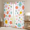 thumbnail image 2 of Manfei Floral Flower Black Out Curtains for Female, Rustic Plant Botanical Curtains Pack of 2 (42x63 Each), Kawaii Cartoon Style Bedroom Curtains, Window Curtains Bedroom Decor, 2 of 6