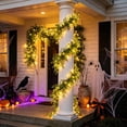 thumbnail image 4 of 71 Inch LED Glowing Black Ivy Garland, Artificial Hanging Green Fern Greenery Vines with Lights, Fake Leaves Swag for Halloween Thanksgiving Indoor Outdoor Garden Wall Party Decor, 4 of 9