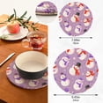 thumbnail image 2 of SKYSONIC Snowman Unique Cartoon Pot Holders Trivets, 2 Pcs Heat Resistant Trivets,Purple Christmas Cotton Thread Weave Mats for Hot Pads Pans Pot Bowl Teapot for Kitchen Decor, 2 of 7