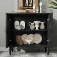 thumbnail image 4 of HLR 31.5"W Mid Century Vintage Sideboards Buffets Cabinet with 2 Doors Storage for Kitchen Dining, Black, 4 of 14