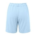 thumbnail image 4 of Womens Plus Size Casual Shorts Elastic Waist Comfy Sports Shorts Summer Slim Fit Solid Beach Shorts With Pockets, 4 of 4