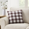 thumbnail image 2 of My Texas House 18" x 18" Brown Textured Plaid Decorative Pillow Cover, 2 of 6