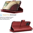 thumbnail image 3 of Takfox Wallet Case for Samsung Galaxy A12, for Galaxy A12 Case 6.5", PU Leather ID Credit Card Slots Holder Folio Flip [Detachable] Kickstand Magnetic Phone Cover & Wrist Strap -Wine Red, 3 of 6