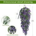 thumbnail image 2 of Viworld 2 Park Hanging Plants Artificial Lavender UV Resistant Plants Fake Hanging Vines Fake Hanging Flowers for Spring Decor, Home Garden Office Wedding Decor(Purple), 2 of 10