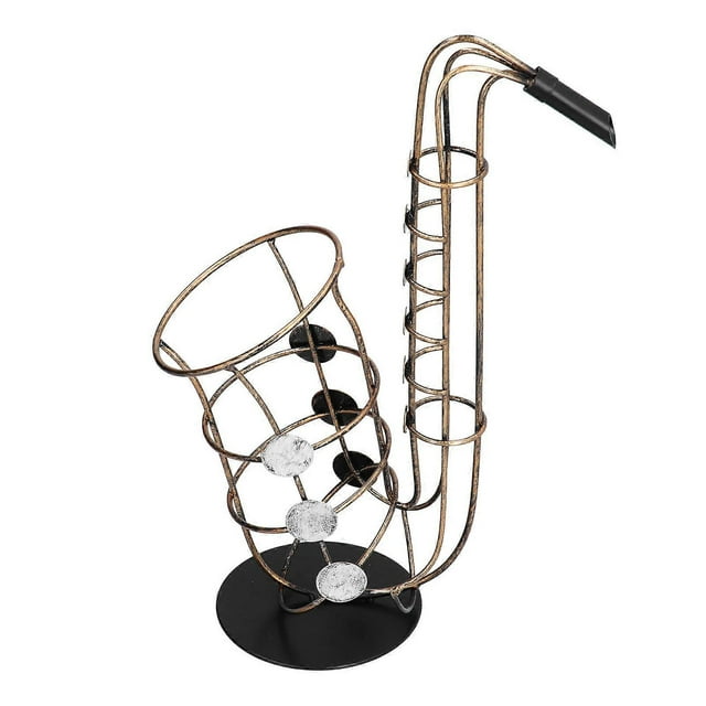 Metal Wine Bottle Holder Saxophone Figurines Practical Crafts Home Decor Accessories