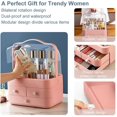 thumbnail image 3 of Makeup Organizer Makeup Organizer Portable Acrylic Cosmetic Storage Box, Transparent Drawers Jewelry Box Cosmetic Holder for Dresser and Bathroom (Pink1), 3 of 5