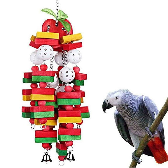 AUHomi Bird Chewing Toy, Large Medium Parrot Cage Bite Toy, For African Grey Macaws Cockatoos Eclectus Amazon (22inch)