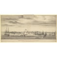 thumbnail image 3 of Pierre Ozanne 14x9 Black Modern Framed Museum Art Print Titled - Boston Harbor (1778), 3 of 5