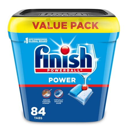 Finish Power Dishwasher Pods, No Pre-Rinse Dishwasher Detergent Tabs Soap, Deep Clean, 84 Count