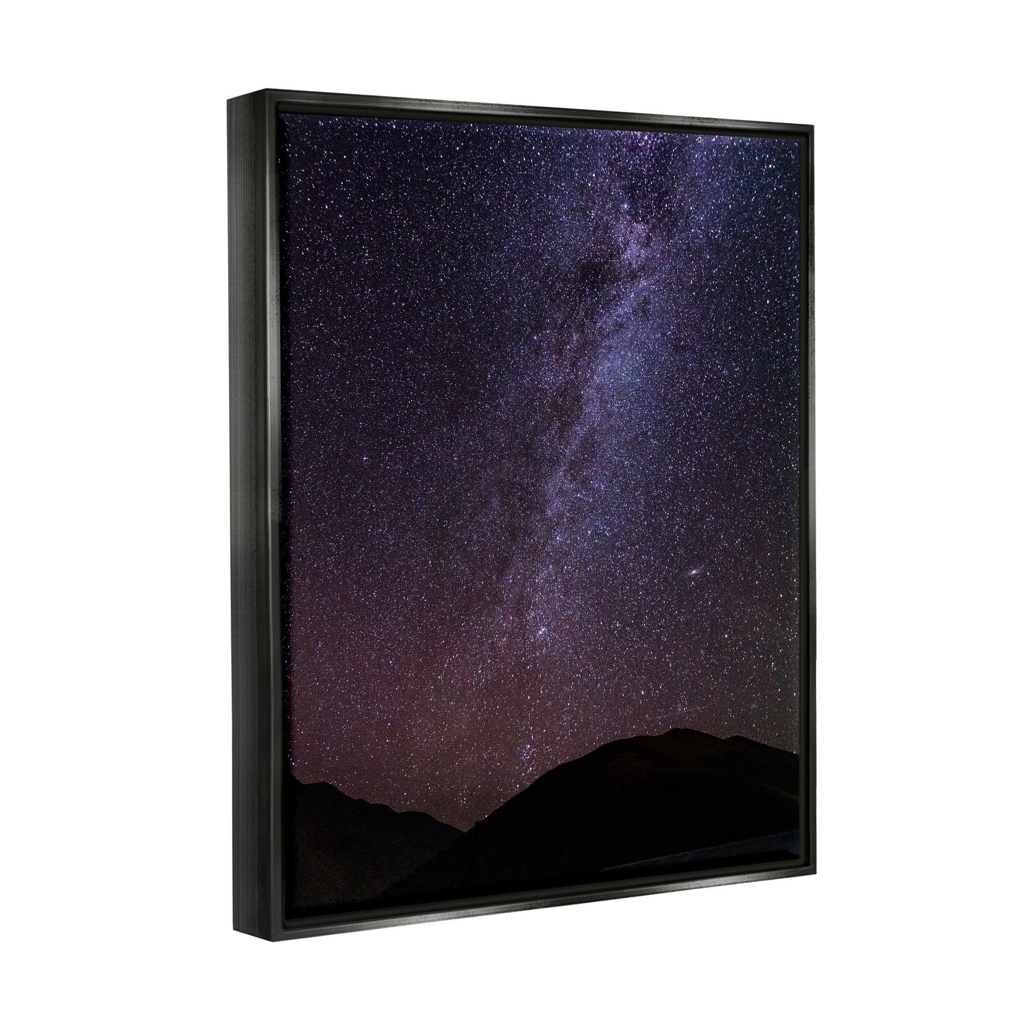 Stupell Industries Breathtaking Night Stars Milky Way Shining Over Mountains Photograph Luster Gray Floating Framed Canvas Print Wall Art, Design by Steve Smith