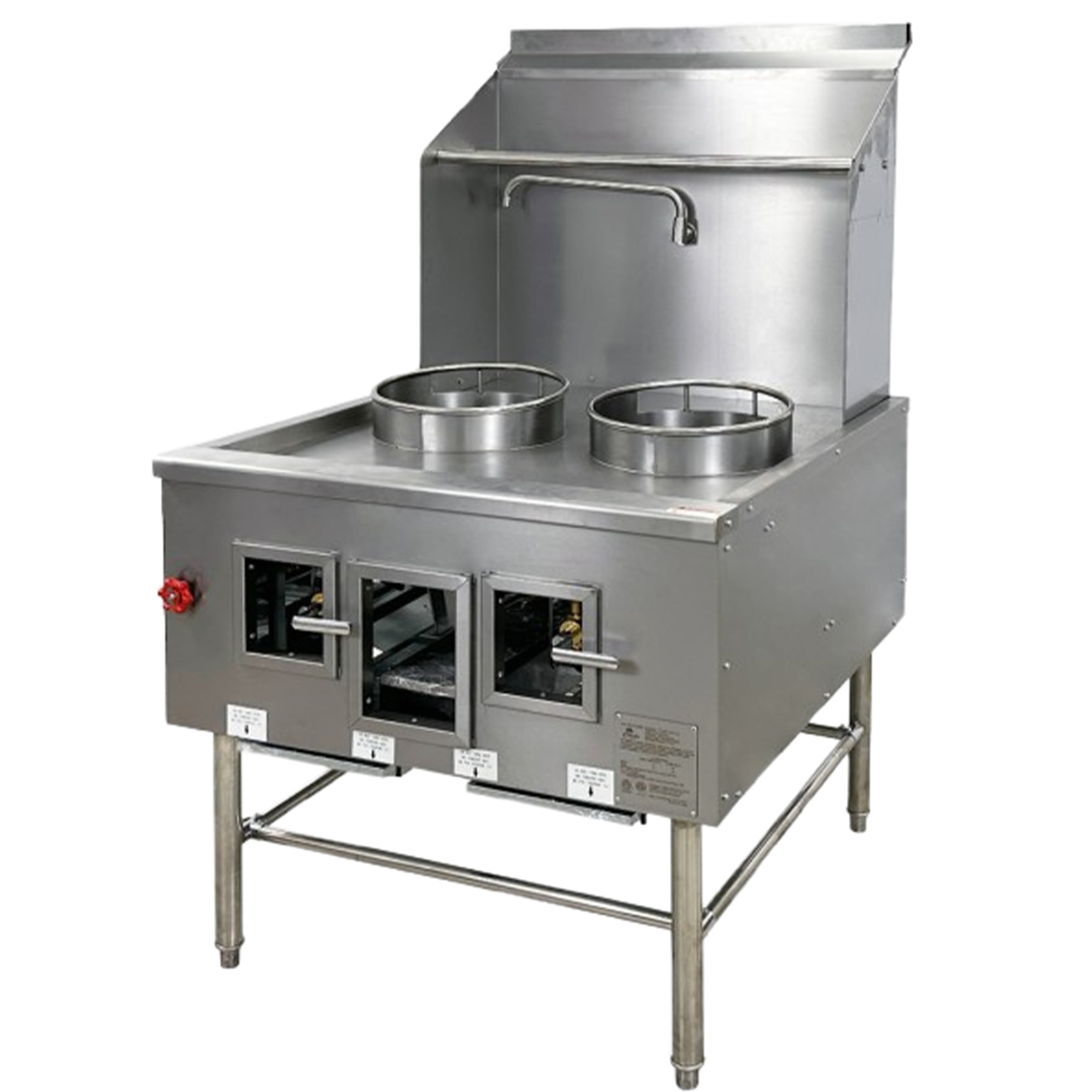 Elite Kitchen Supply 36 in. Two-Burner Chinese Wok Range, Natural Gas/LP, Stainless Steel, Commercial Restaurant